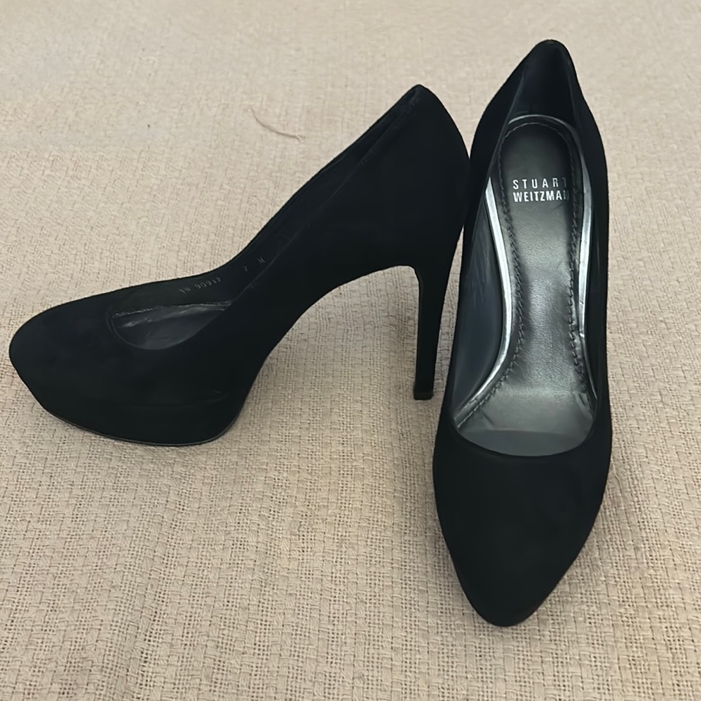 New-No Tags Stuart Weitzman Black Platform Heels
